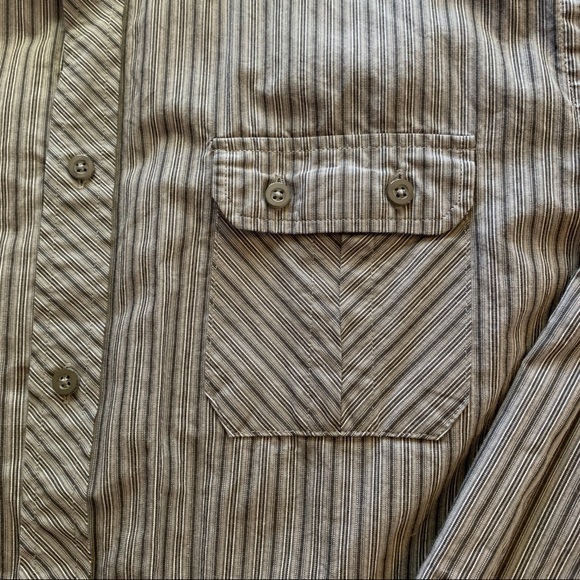 Alfani Stripe Button Down Epaulets Long Sleeve - Picture 4 of 6